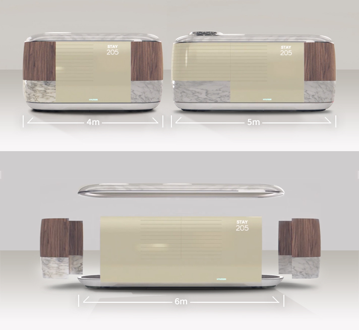 다양한 길이로 조절이 가능한 PBV를 소개하는 모습. 4~6m까지 길이 조절이 가능하다