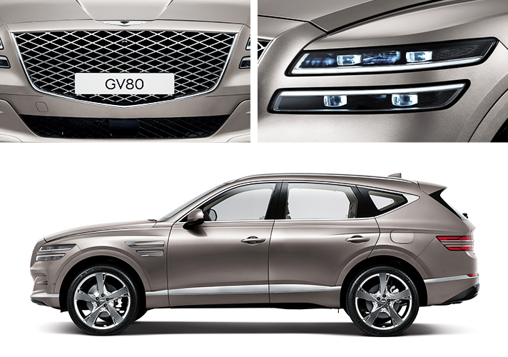 GV80 크레스트 그릴 쿼드램프 파라볼릭 라인