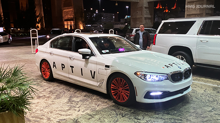 앱티브 로보택시 서비스가 목적지에 도착