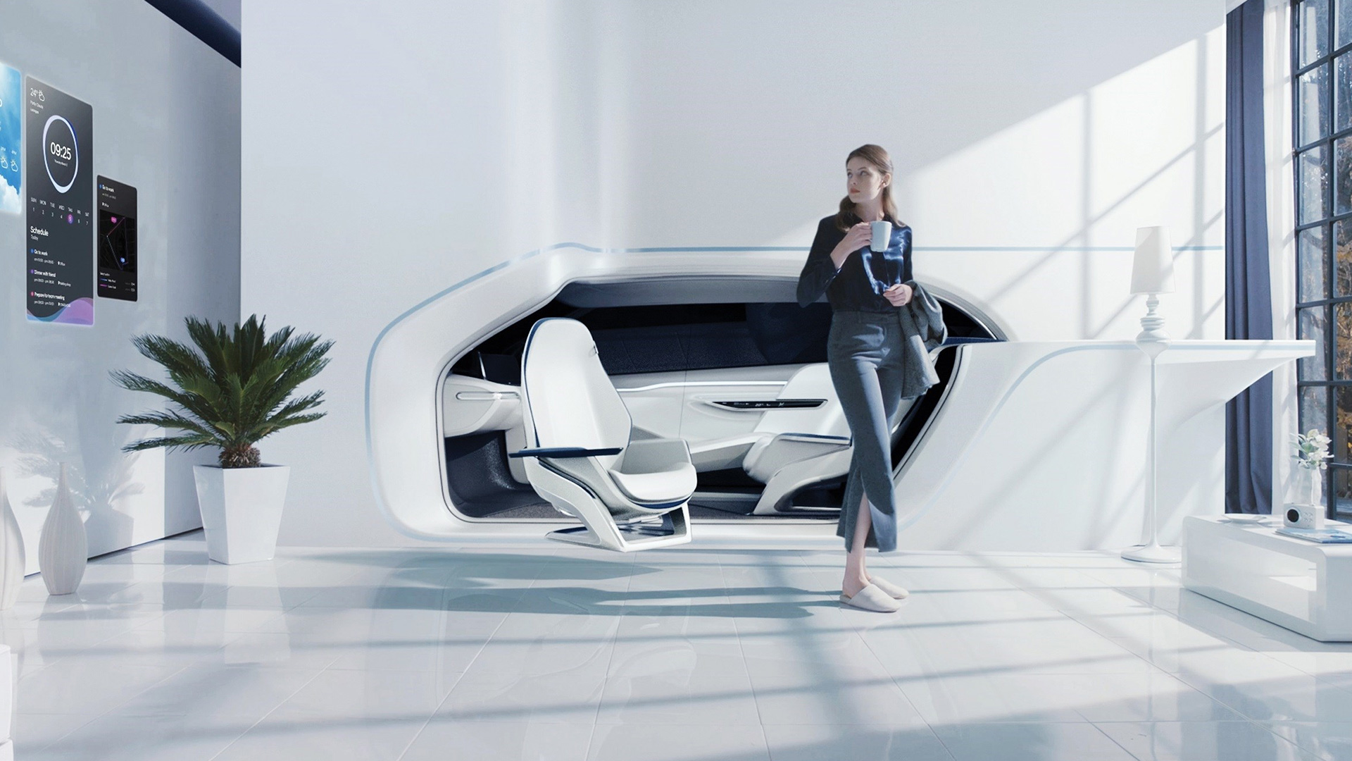 Image of Hyundai's mobility vision with hyper-connected car and smart house