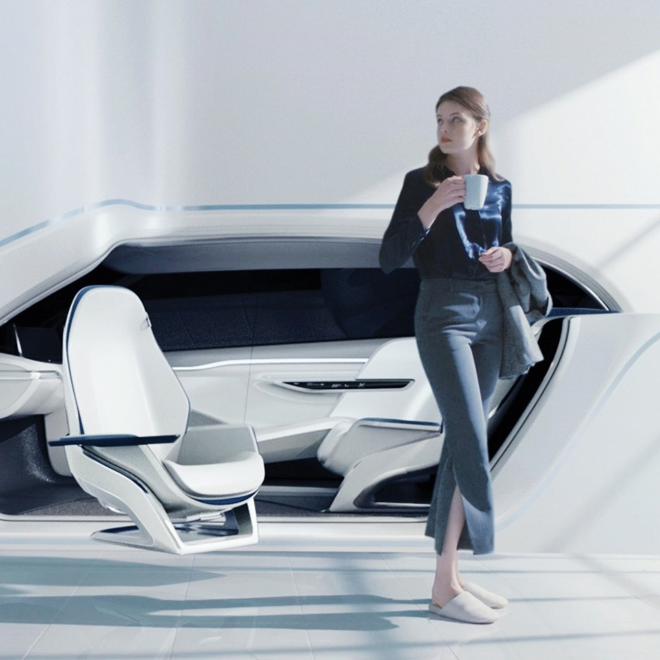 Image of Hyundai mobility vision with hyper-connected car and smart house