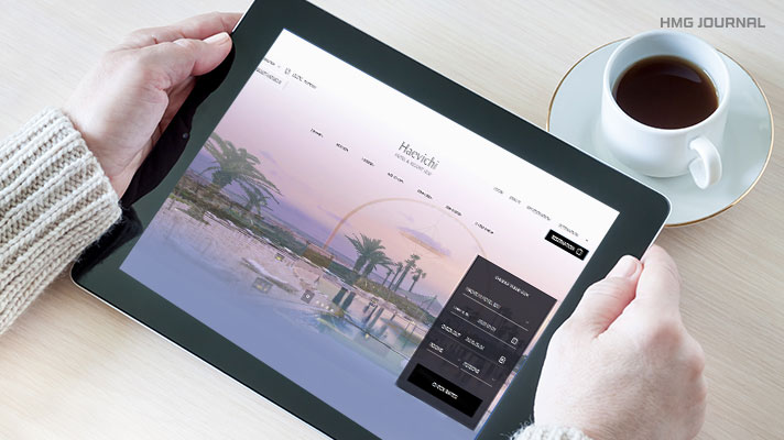테블릿으로 보는 해비치호텔 예약 페이지