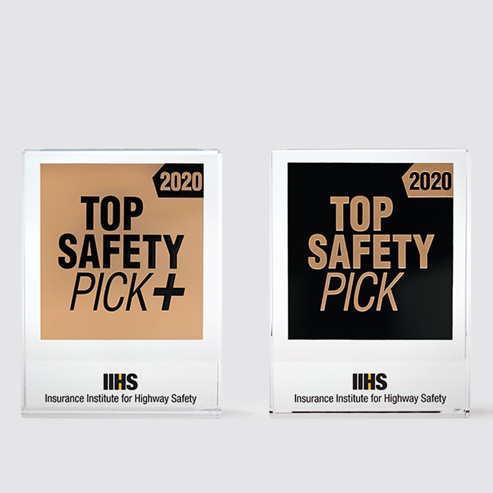 2020 IIHS Awards trophies