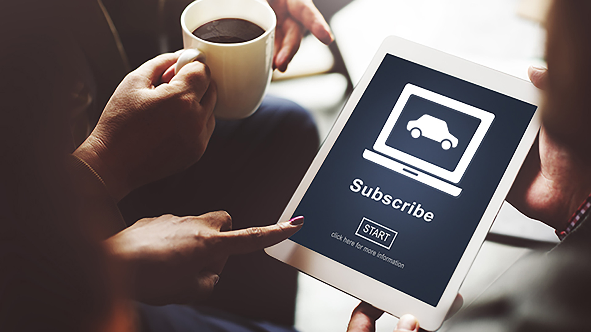 Subscribe car on tablet
