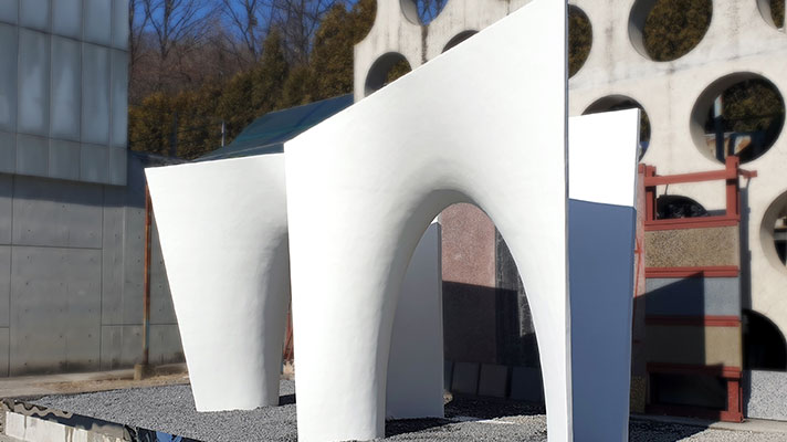 현대엔지니어링 비정형 구조물 시공 모습