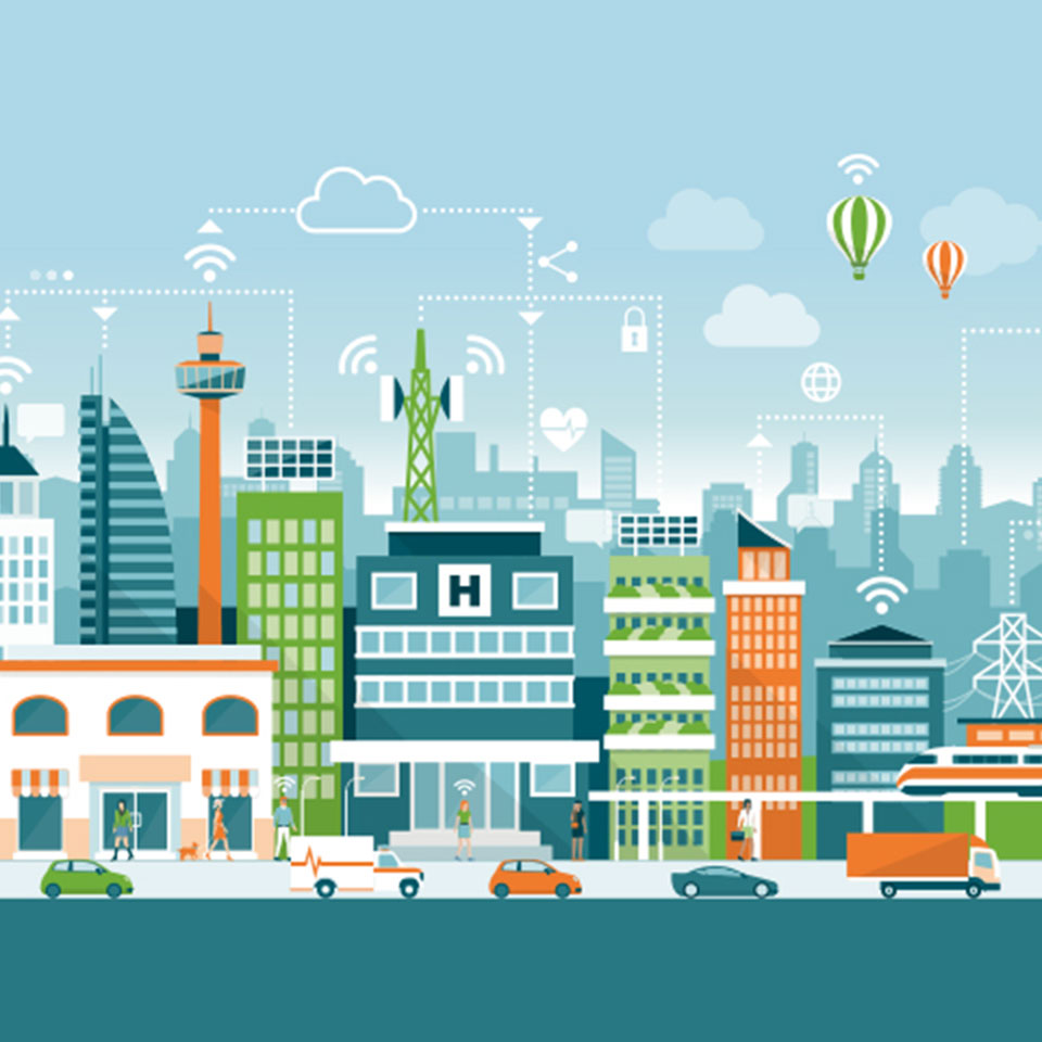 스마트 시티를 표현한 일러스트
