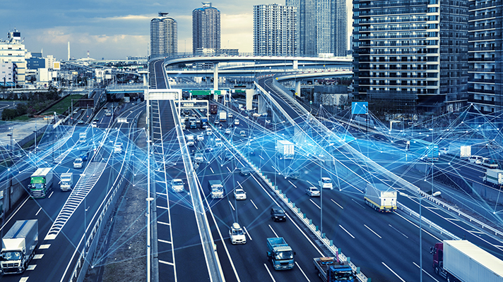 미래 스마트 시티의 연결된 모습