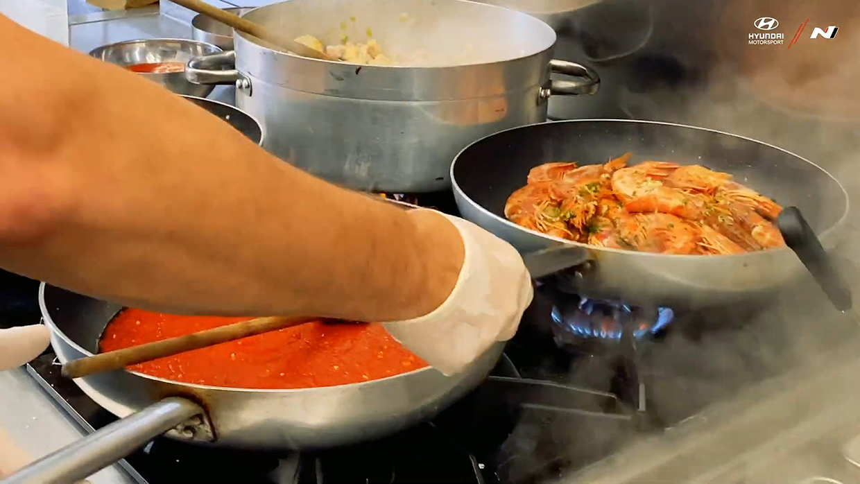 Image of various food being cooked