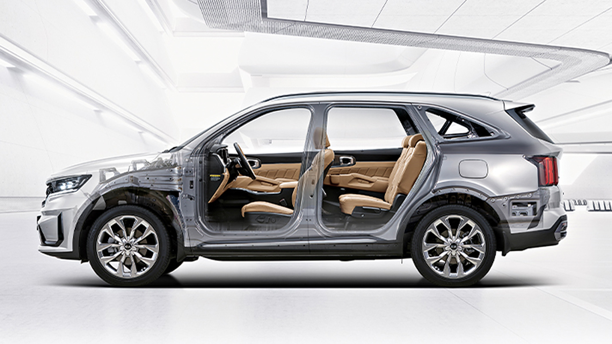 기아 쏘렌토의 측면 다중골격 구조