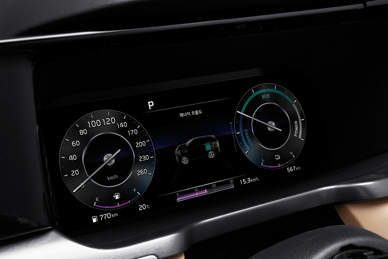 기아 쏘렌토 하이브리드의 클러스터