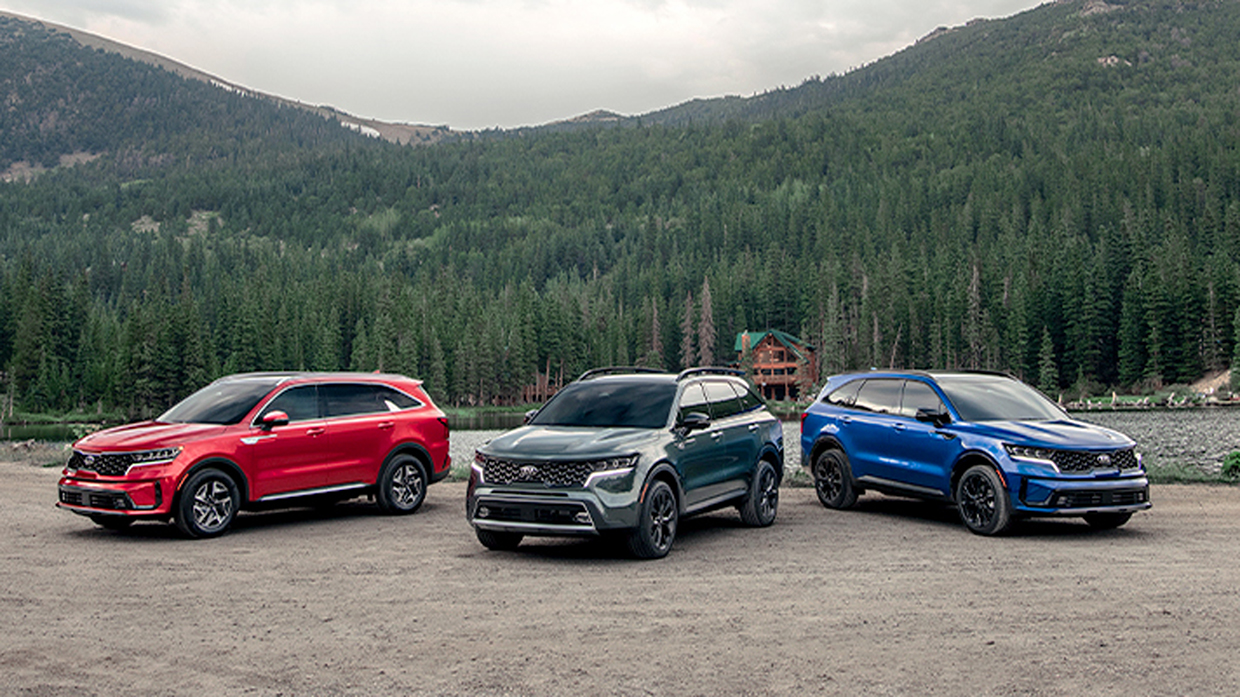 3대의 기아 쏘렌토 모습