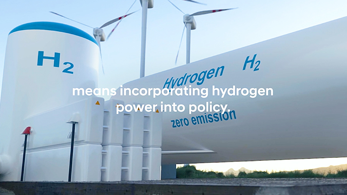 Wind generators and hydrogen storage tanks