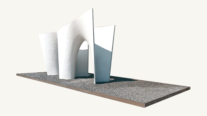 현대엔지니어링에서 제작한 비정형 건축물의 모형