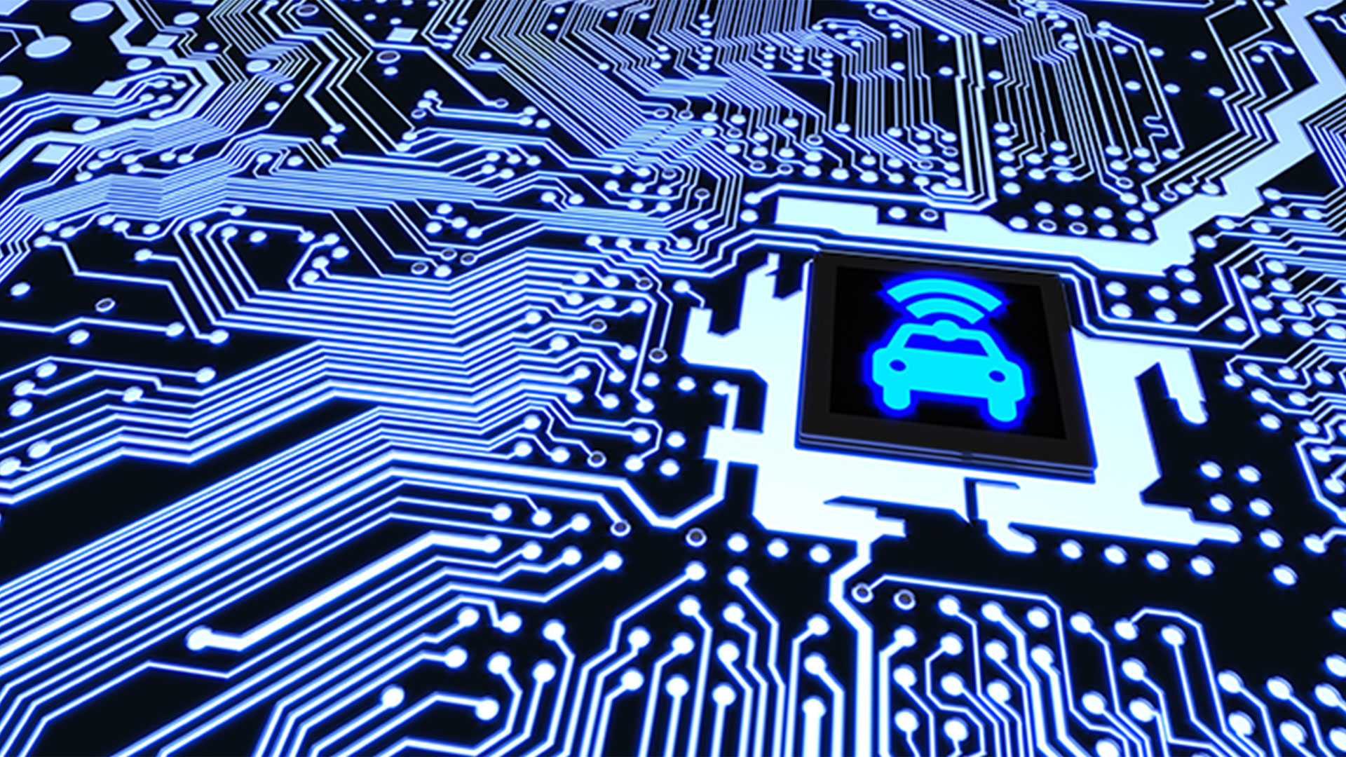 복잡한 회로에 차량 칩이 설치된 모습