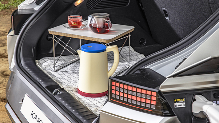 Tea table in the Hyundai IONIQ 5 trunk