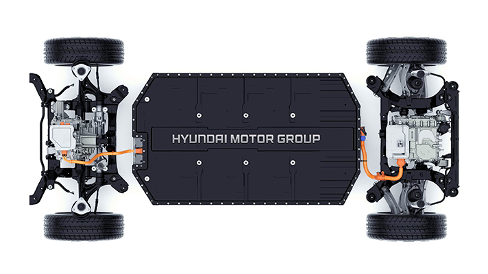 E-GMP 플랫폼의 하이 앵글 뷰