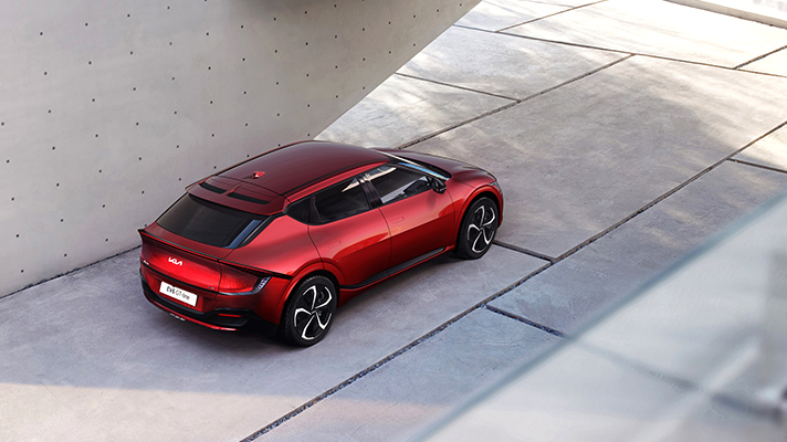 기아 EV6의 부감 앵글 뷰