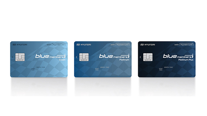 3 Hyundai Blue Members cards