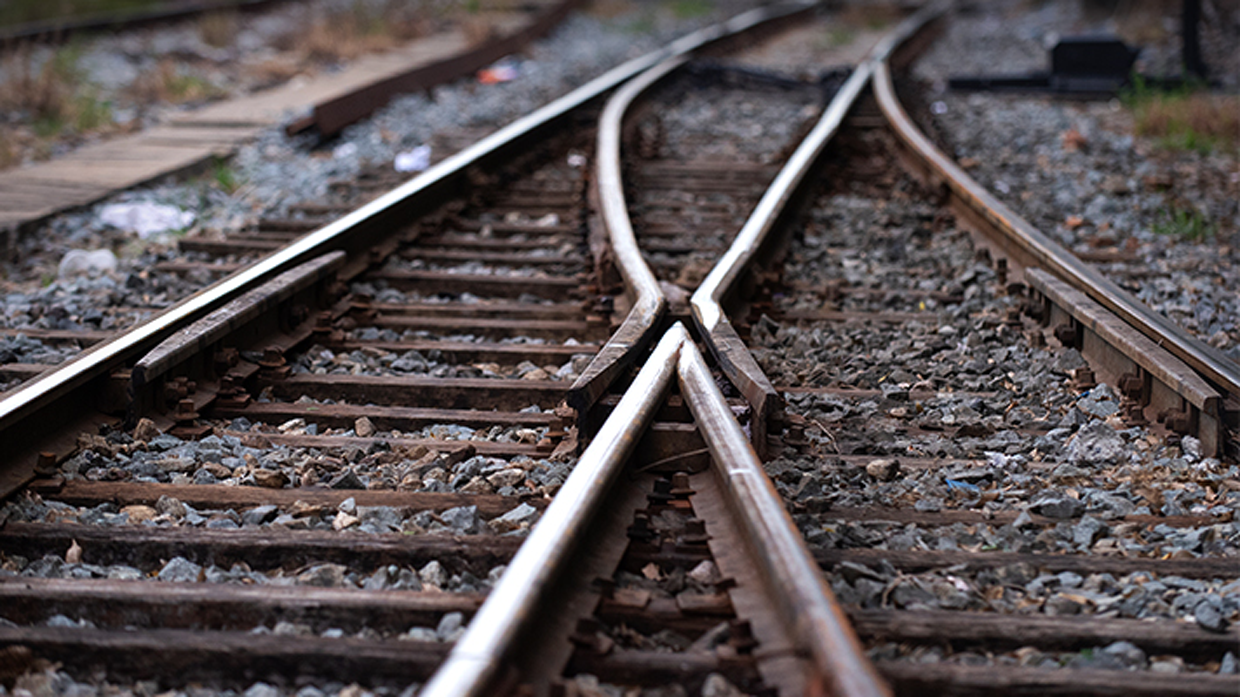 열차 선로 클로즈업