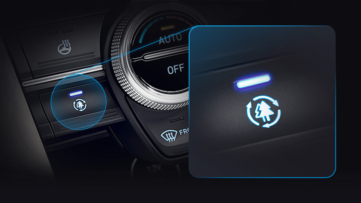 공기청정 모드 버튼의 모습