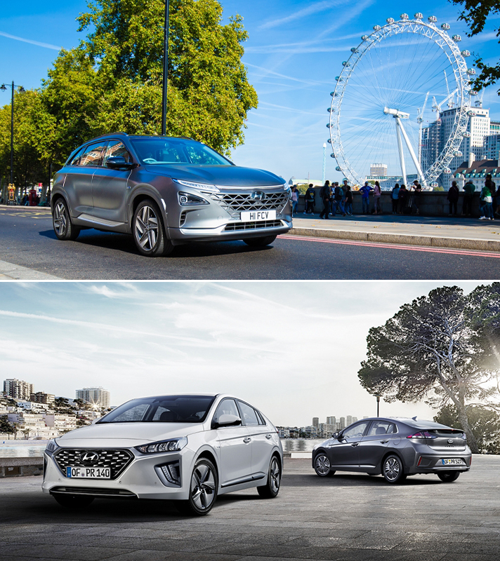 현대자동차 넥쏘와 아이오닉 플러그인 하이브리드