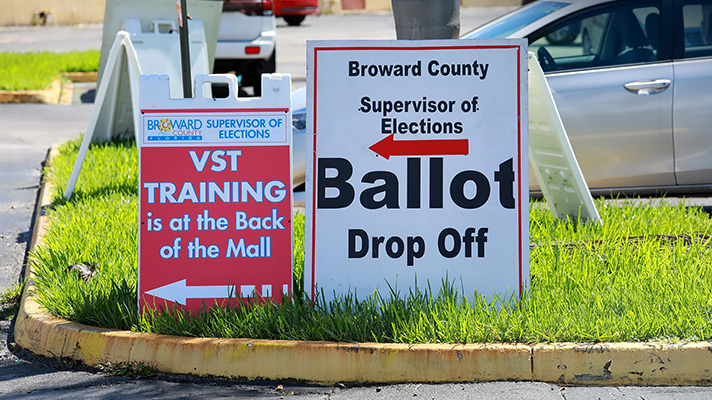Image of ballot drop box sign