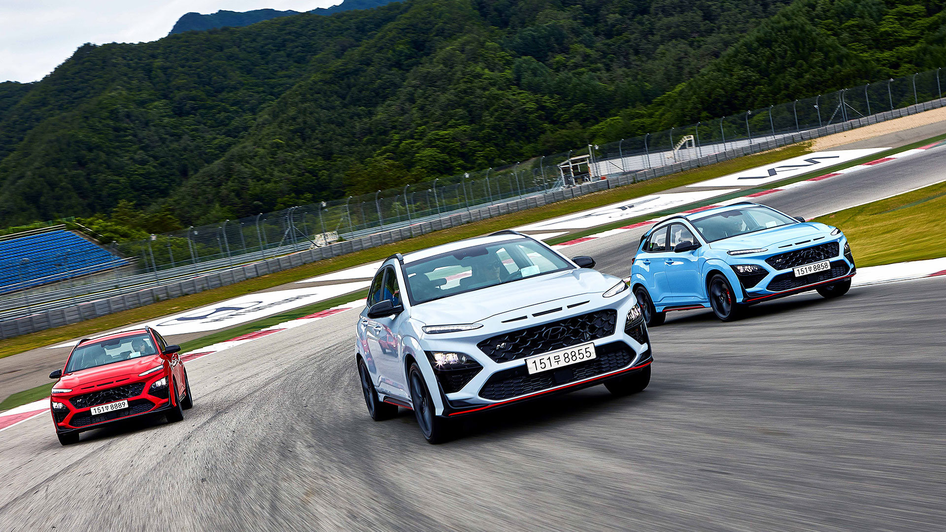 Hyundai Kona N running on a track