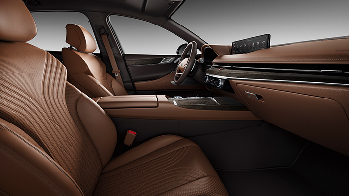 제네시스 G80 앞좌석 인테리어