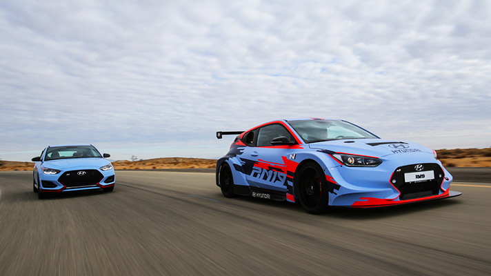 2 Hyundai RM concept models test driving on track