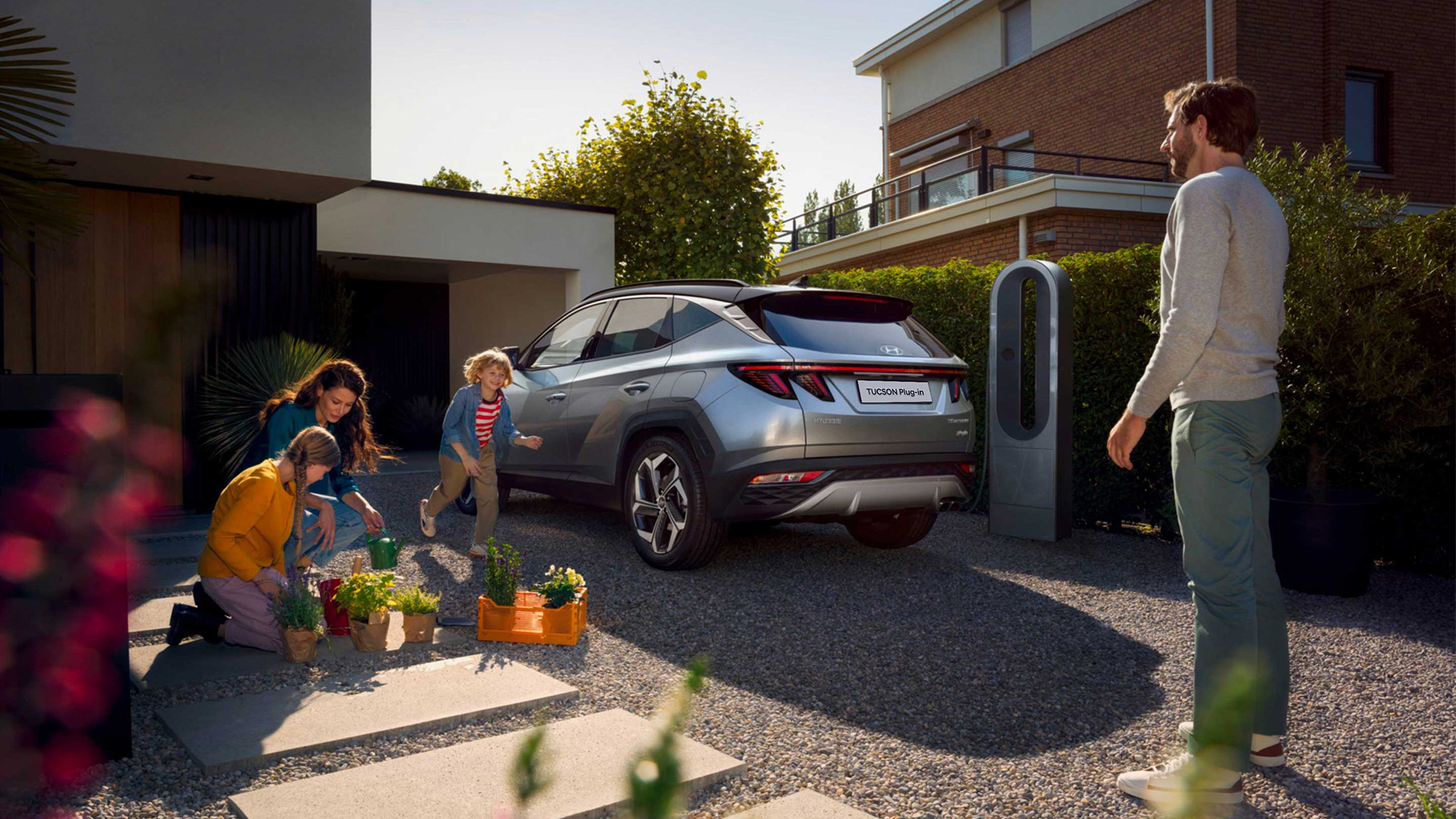 Tucson PHEV charging in the home yard