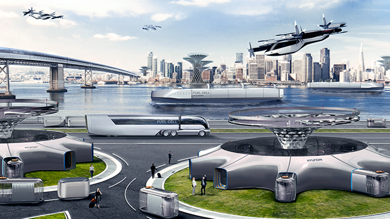 Image of a future city made by Hyundai