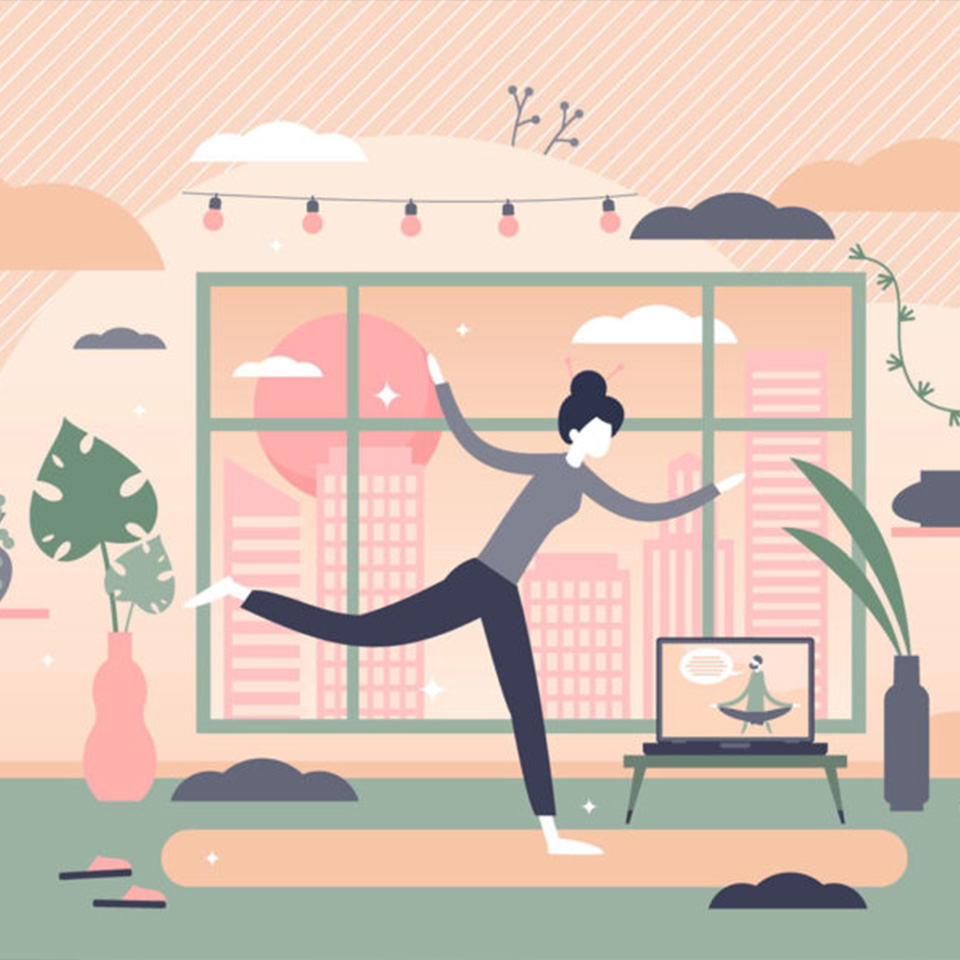 요가를 하는 일러스트