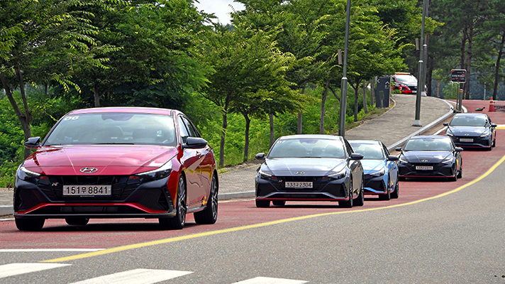 Image of Hyundai Motor Avante N driving on public roads