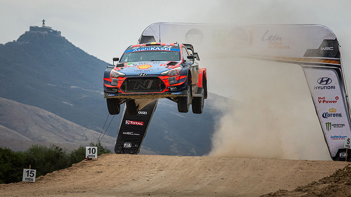 Jumping rally car