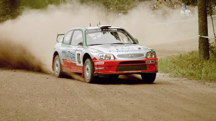 현대자동차 초기 랠리카 전측면