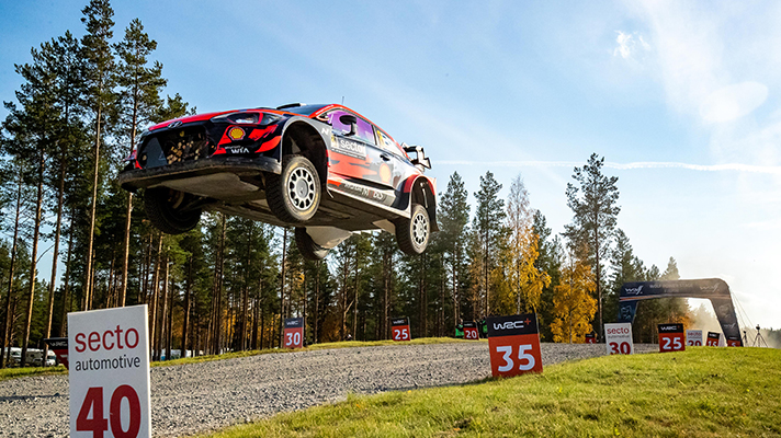 Hyundai WRC car in Rally Finland