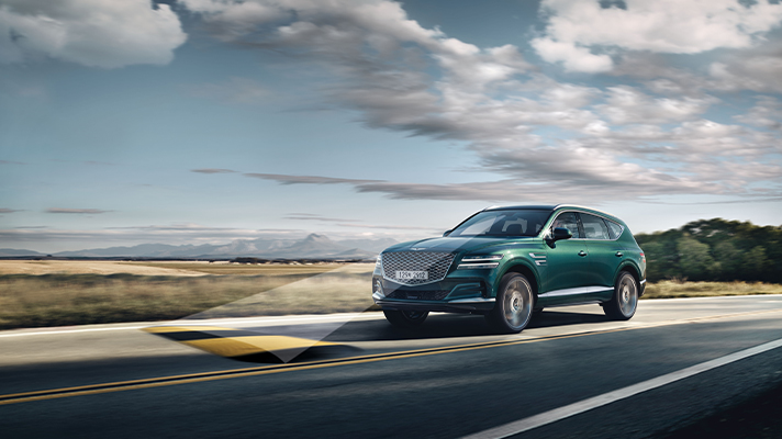 프리뷰 전자제어 시스템이 작동되는 제네시스 GV80 모습