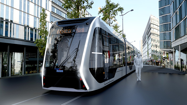 3D of a hydrogen-powered tram