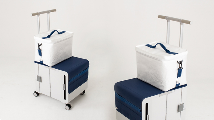 나란히 서 있는 현대자동차의 폴딩 카트