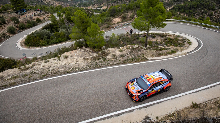 Hyundai WRC car Spain Rally Birdview