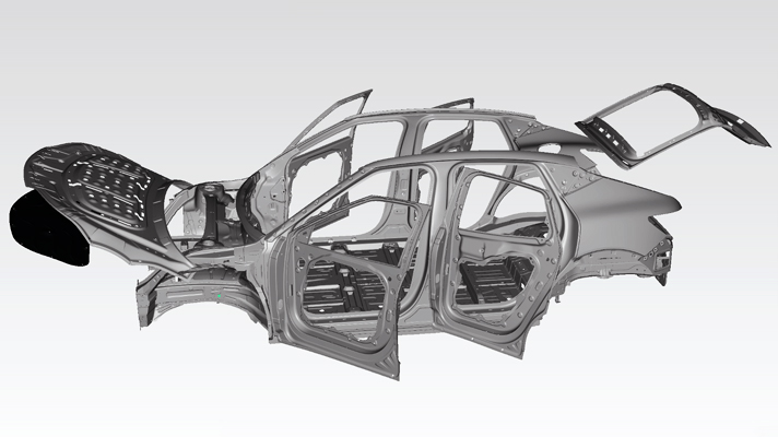 제네시스 GV60 차체 내부 3D 모델링
