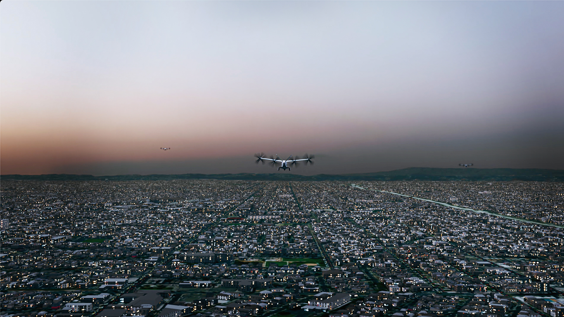 The scene of a future city where smart mobility is realized