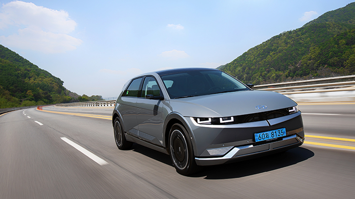 Hyundai Motors IONIQ 5 running on the road