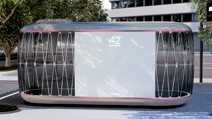 도로를 주행중인 목적 기반 모빌리티 차량 PBV 콘셉트 S-Link