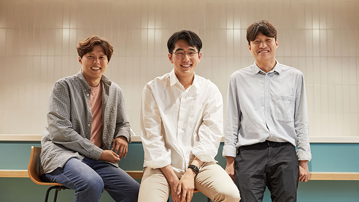 XR 콘텐츠 기획과 개발을 담당하고 있는 고객경험 시스템 팀(왼쪽부터 홍찬의 책임, 김태현 책임, 목진호 책임)