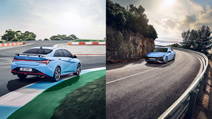 주행중인 현대자동차 아반떼 N