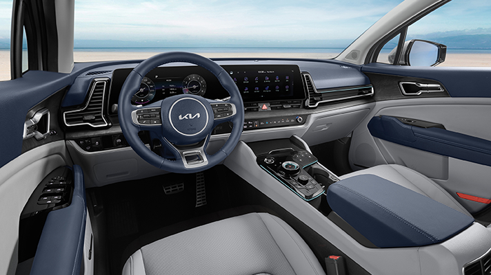대시보드가 포커스된 기아 신형 스포티지 내부