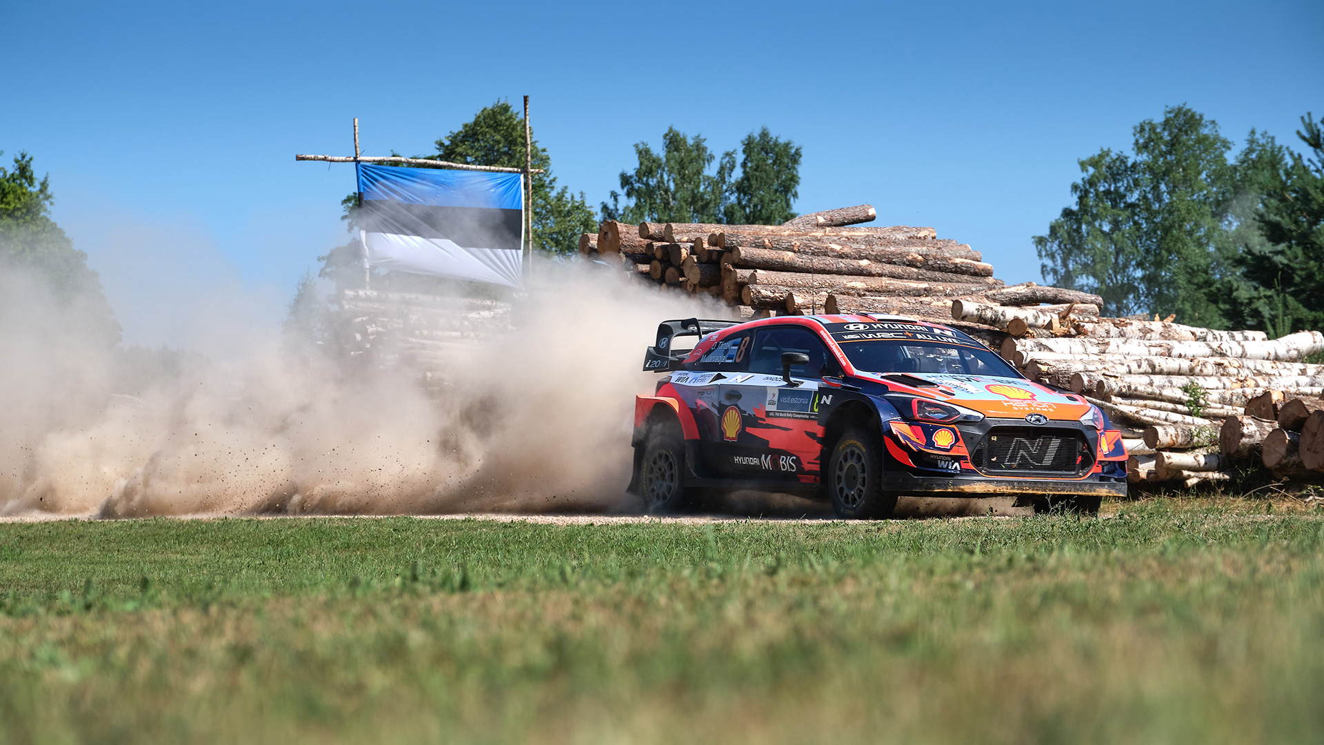 Hyundai i20 WRC racing car that runs off-road.