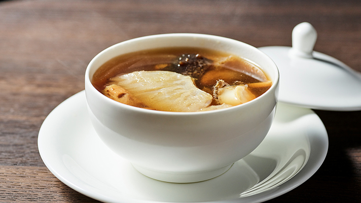 An Chinese health soup placed on the table