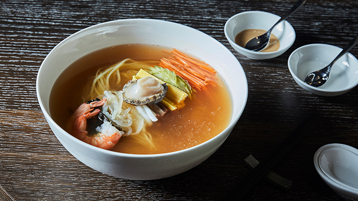 An Chinese cold noodles placed on the table